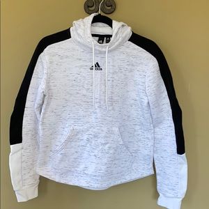 Adidas White and Black Hoodie